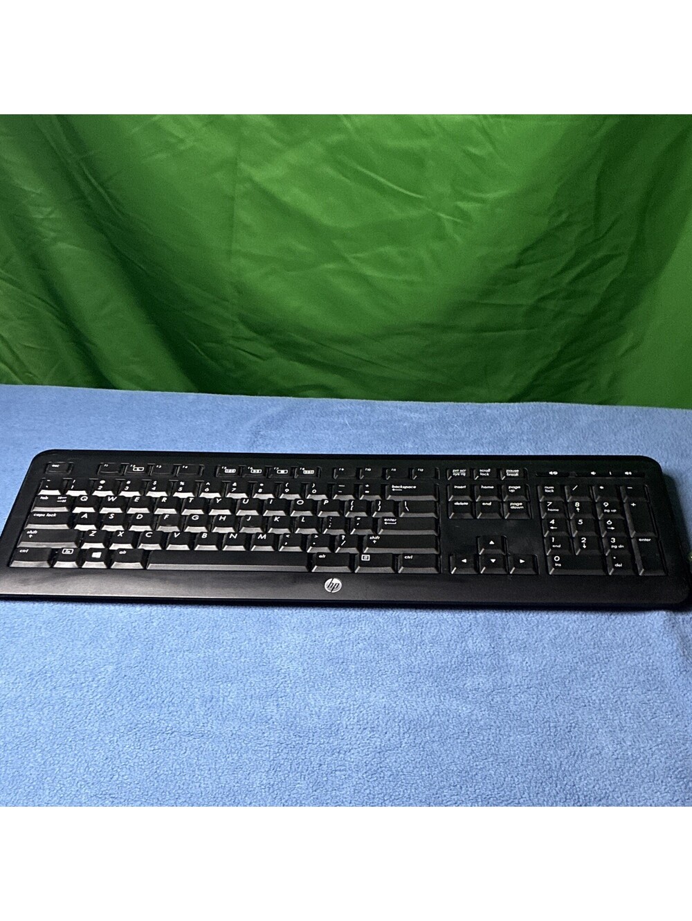 HP Black Full-Size Standard Wired Keyboard, English QWERTY Layout-0068